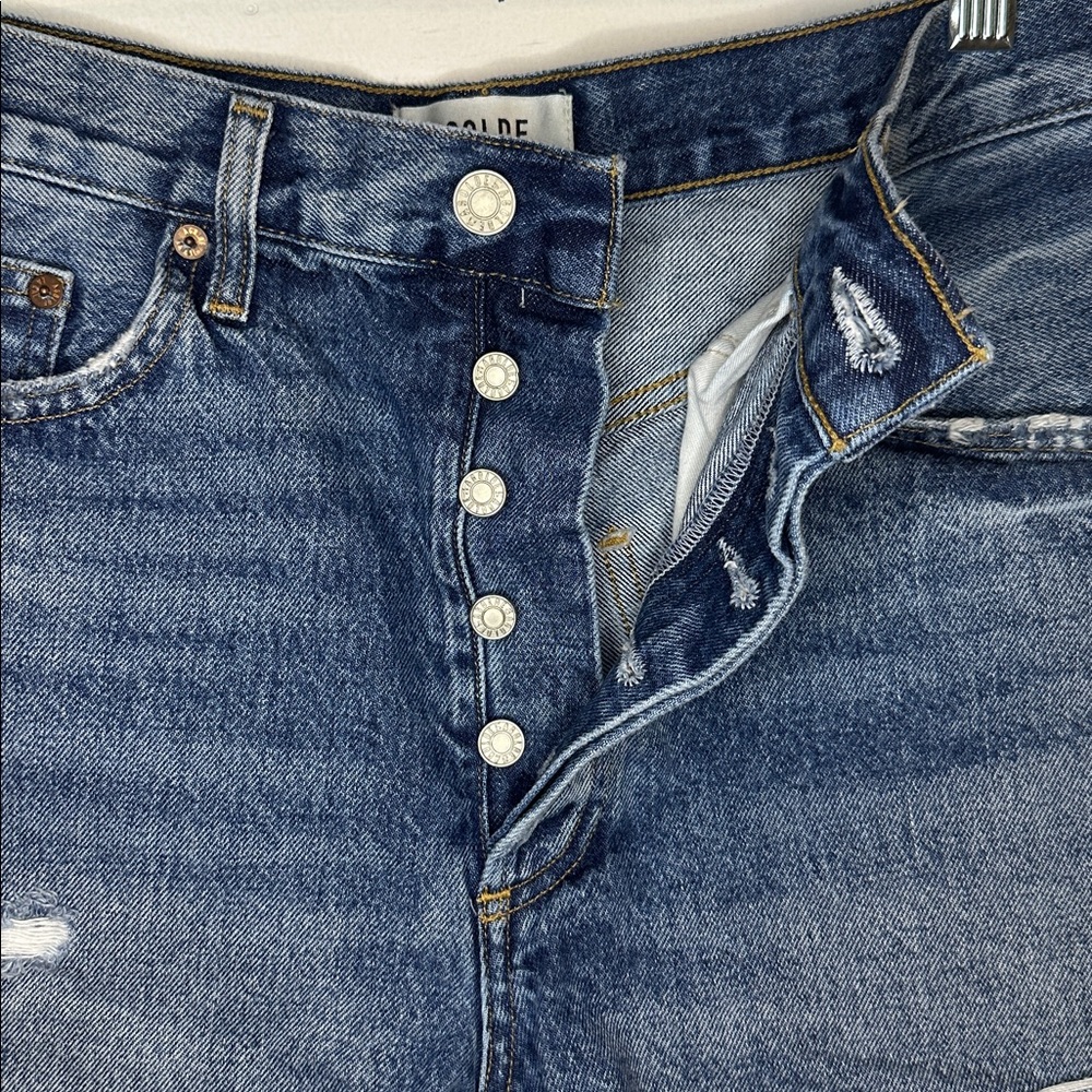 AGOLDE Dee Short Vintage High Rise Organic Cotton Denim Jean Shorts - Picture 8 of 16